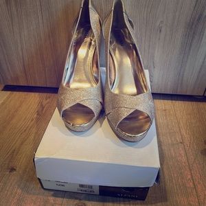 Champagne/Gold stiletto sandals